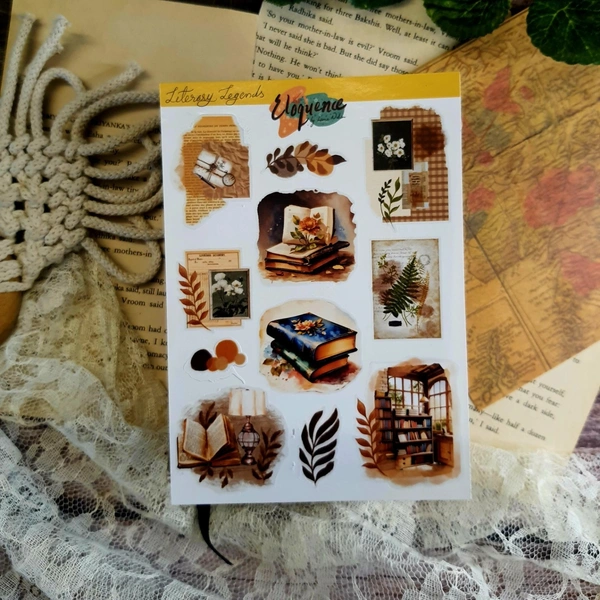 Literary legends Sticker Sheet - 6.5 X 4.5 Inches - Standard