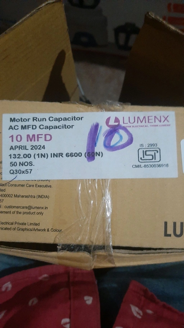 lumnex 10 mfd capacitor isi 