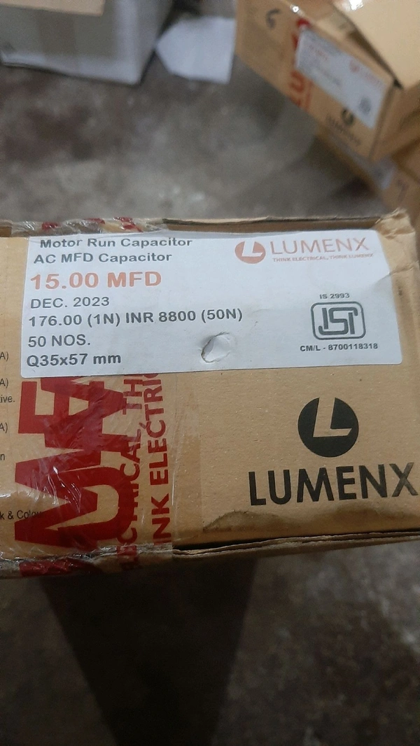 lumnex 15 mfd capacitor isi 