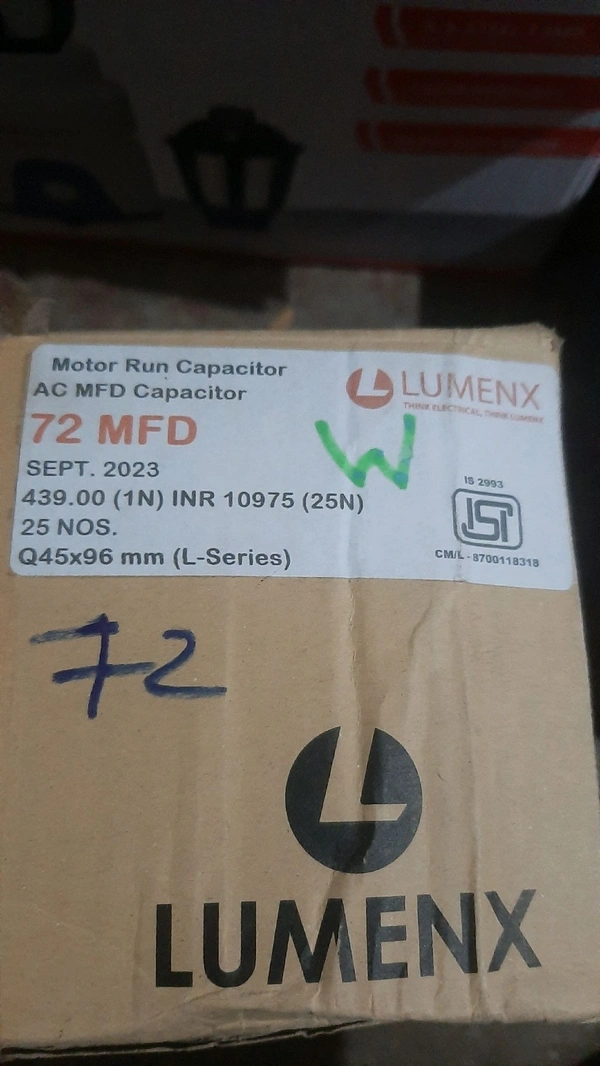 lumnex 72 mfd capacitor isi 