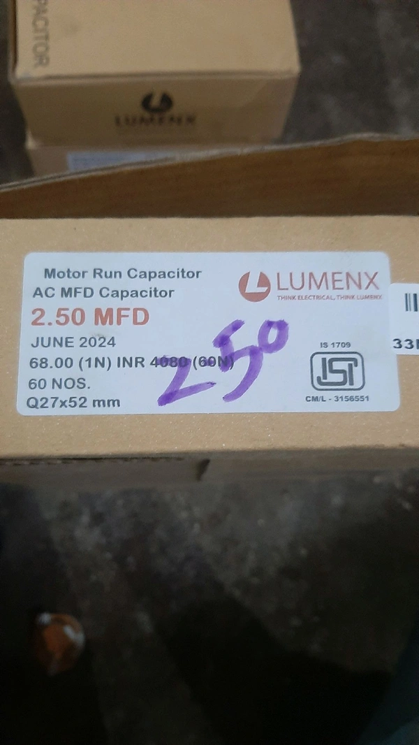 lumnex 2.5 mfd capacitor isi