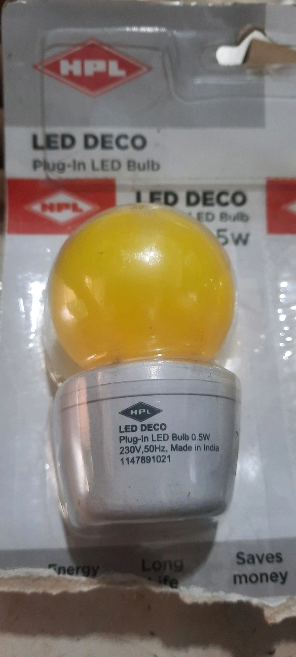 led deco 0.5w plug in night club yellow hpl 