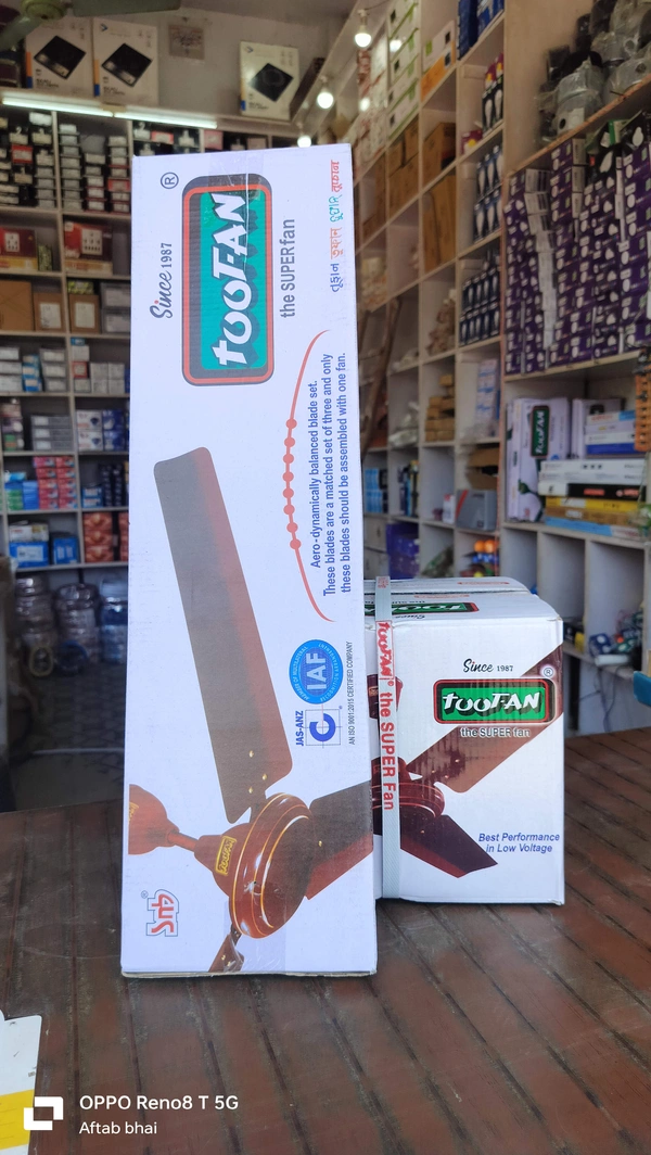 Toofan (तूफान) Ceiling Fan 1200mm & 900mm 3 Blade  - Brown, 48"