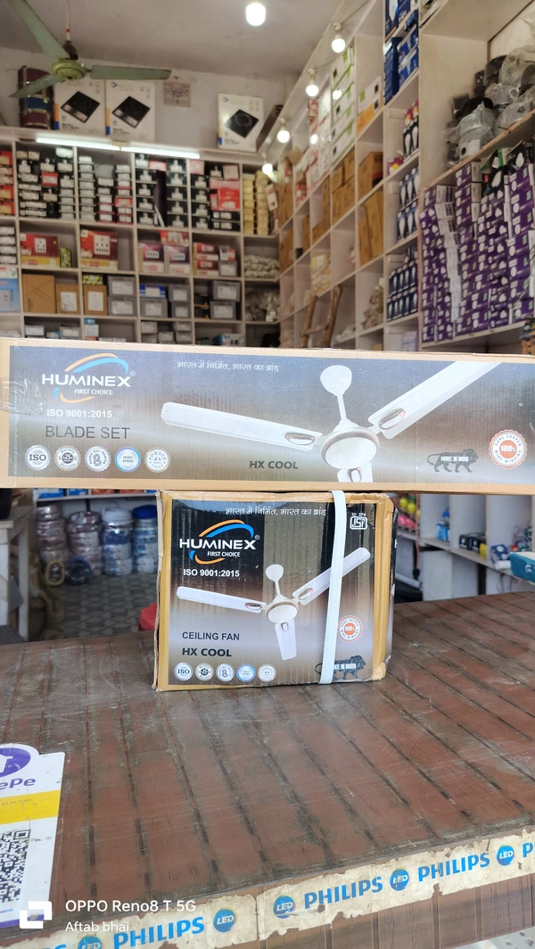 Huminex Ceiling Fan 1200mn HX Cool Design  - Black, 48"