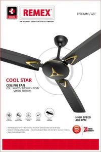 Huminex Ceiling Fan 1200mn HX Cool Design  - Black, 48"