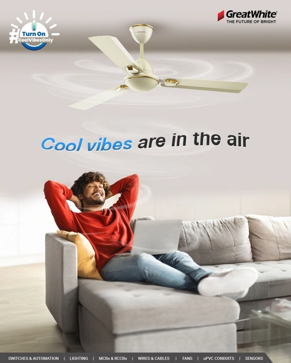 GreatWhite Ceiling Fan 48 " 1200mm 1 Star ⭐ - Brown, 48"