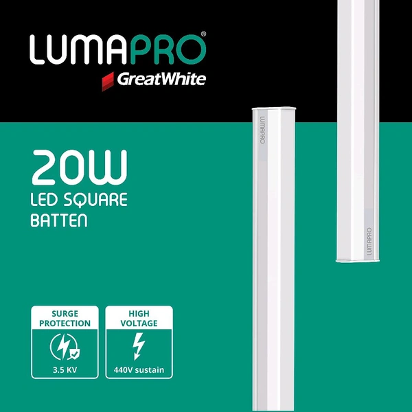 GreatWhite  Batten LED Tubelight GreatWhite 20W - White, 20W