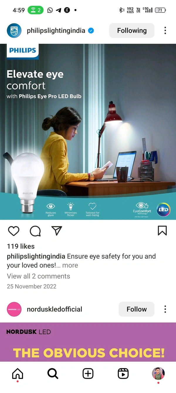 Philips  T LED BULB PHILIPS 10W  - White, 10W