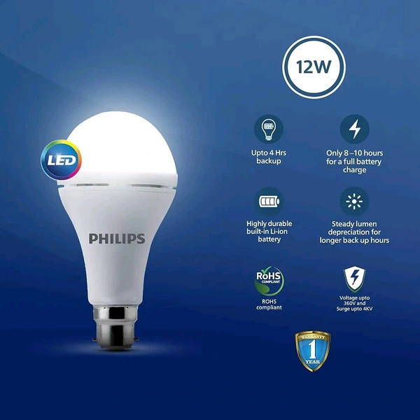 Philips  Emergency LED BULB 9W AC/DC  - White, 12W