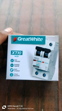 GreatWhite  MCB DOUBLE POLE (DP) C32AMP XT10  - White, 32Amp