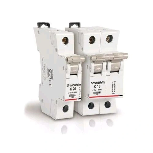 GreatWhite  MCB SINGLE POLE (SP) C6Amp  - White, 32Amp