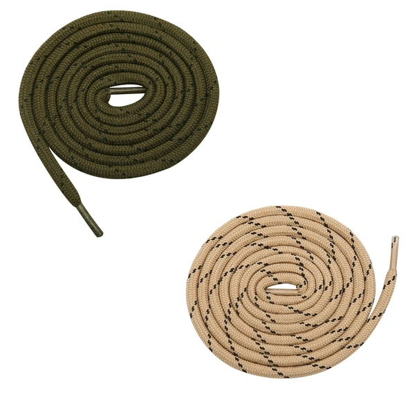 GRAH SANGRAH® (2 Pair) (1 Pair Per Single Color) Shoes Laces Athletic Shoelaces For Sport/Running Shoes Shoe Strings - 120 CM, Olive-Cream