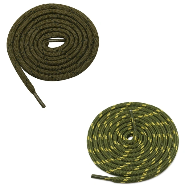 GRAH SANGRAH® (2 Pair) (1 Pair Per Single Color) Shoes Laces Athletic Shoelaces For Sport/Running Shoes Shoe Strings - 120 CM, Olive-Army Green Yellow