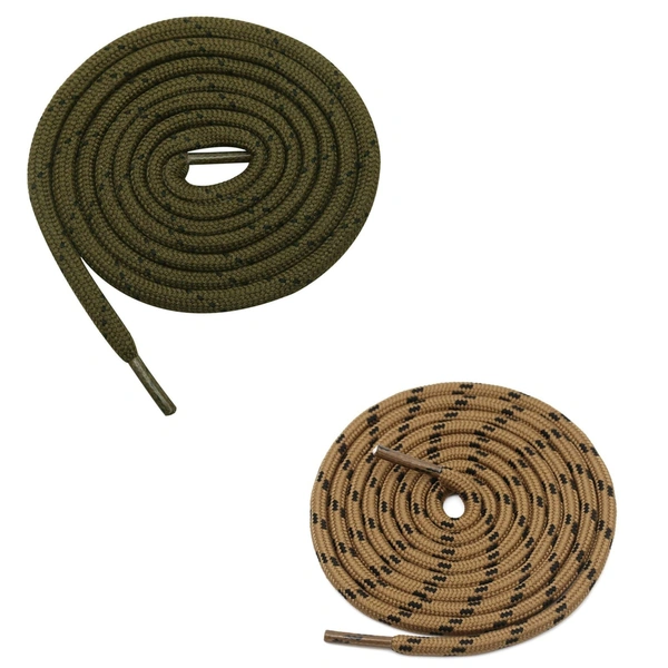 GRAH SANGRAH® (2 Pair) (1 Pair Per Single Color) Shoes Laces Athletic Shoelaces For Sport/Running Shoes Shoe Strings - 120 CM, Olive-Brown Black