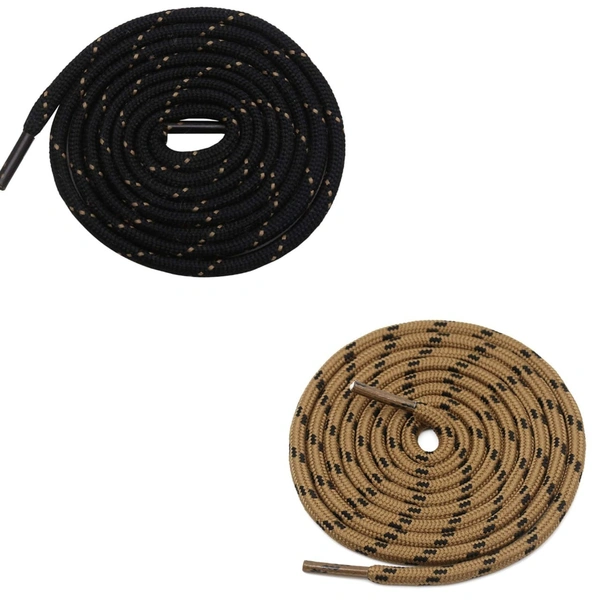 GRAH SANGRAH® (2 Pair) (1 Pair Per Single Color) Shoes Laces Athletic Shoelaces For Sport/Running Shoes Shoe Strings - 120 CM, Black-Brown Black