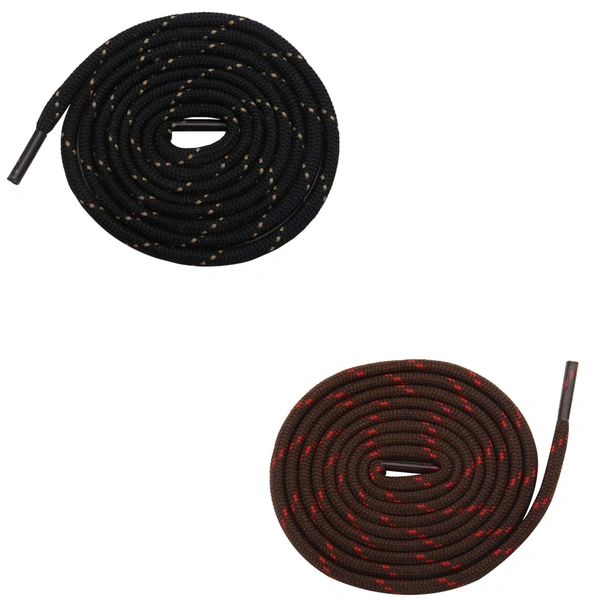 GRAH SANGRAH® (2 Pair) (1 Pair Per Single Color) Shoes Laces Athletic Shoelaces For Sport/Running Shoes Shoe Strings - 120 CM, Black-Brown Red