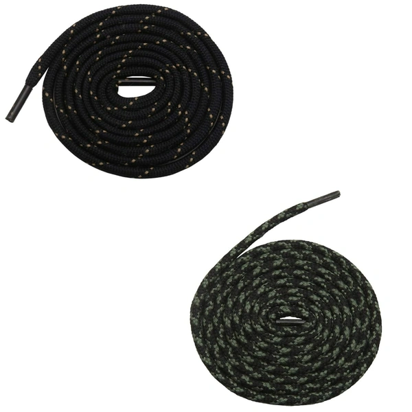 GRAH SANGRAH® (2 Pair) (1 Pair Per Single Color) Shoes Laces Athletic Shoelaces For Sport/Running Shoes Shoe Strings - 120 CM, Black - Black Gree