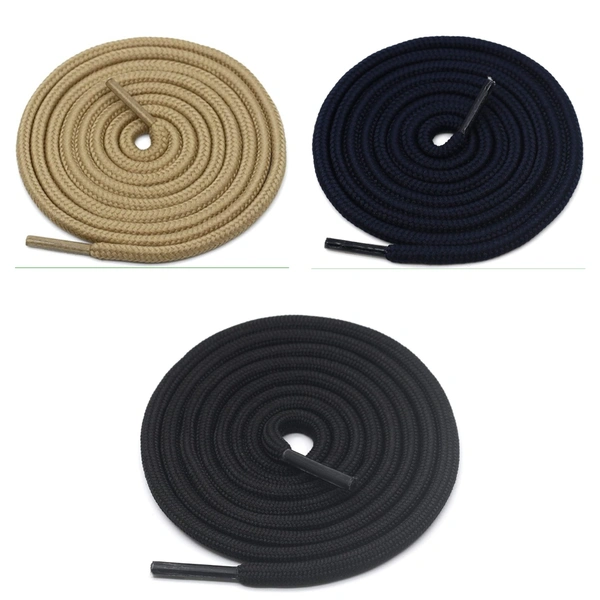 GRAH SANGRAH® 3 Pair (1 Pair Per Single Color) Unisex Shoes Laces For Sport, Running Casual Gym Shoelaces - 120 CM, Cream-Black-Navy