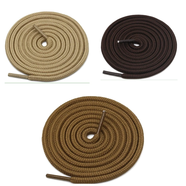 GRAH SANGRAH® 3 Pair (1 Pair Per Single Color) Unisex Shoes Laces For Sport, Running Casual Gym Shoelaces - 120 CM, Cream / Dark Brown / Light Brown