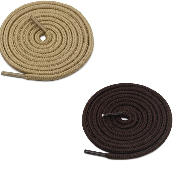 GRAH SANGRAH® 2 Pair (1 Pair Per Single Color) Unisex Shoes Laces For Sport, Running Casual Gym Shoelaces - 120 CM, Cream-Dark Brown