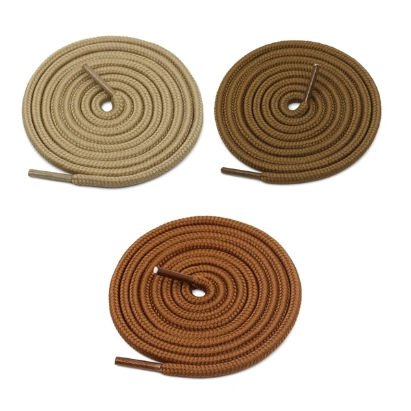 GRAH SANGRAH® 3 Pair (1 Pair Per Single Color) Unisex Shoes Laces For Sport, Running Casual Gym Shoelaces - 120 CM, Cream-Light Brown-Tan