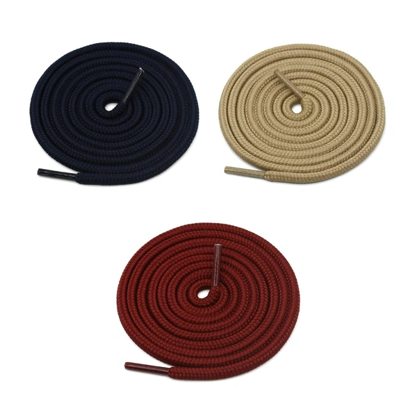 GRAH SANGRAH® 3 Pair (1 Pair Per Single Color) Unisex Shoes Laces For Sport, Running Casual Gym Shoelaces - 120 CM, Cream _ Navy _ Maroon