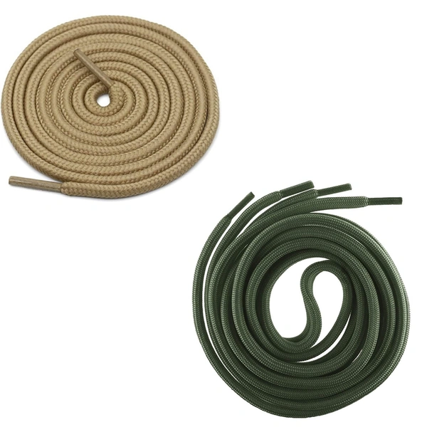 GRAH SANGRAH® 2 Pair (1 Pair Per Single Color) Unisex Shoes Laces For Sport, Running Casual Gym Shoelaces - 120 CM, Cream-Army Green