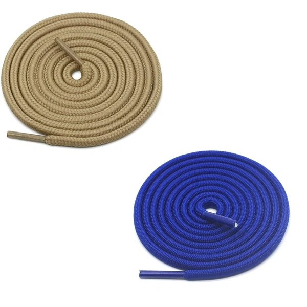 GRAH SANGRAH® 2 Pair (1 Pair Per Single Color) Unisex Shoes Laces For Sport, Running Casual Gym Shoelaces - 120 CM, Cream _ Blue