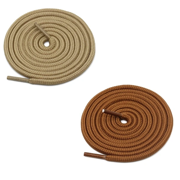 GRAH SANGRAH® 2 Pair (1 Pair Per Single Color) Unisex Shoes Laces For Sport, Running Casual Gym Shoelaces - 120 CM, Cream-Tan