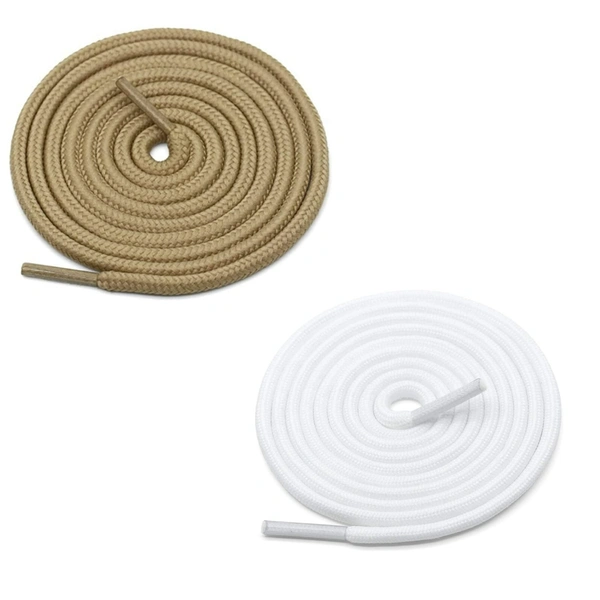 GRAH SANGRAH® 2 Pair (1 Pair Per Single Color) Unisex Shoes Laces For Sport, Running Casual Gym Shoelaces - 120 CM, Cream - White