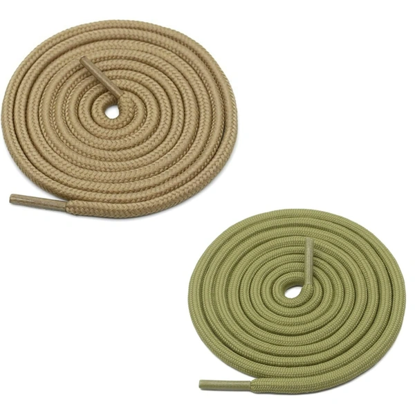 GRAH SANGRAH® 2 Pair (1 Pair Per Single Color) Unisex Shoes Laces For Sport, Running Casual Gym Shoelaces - 120 CM, Cream_ Olive