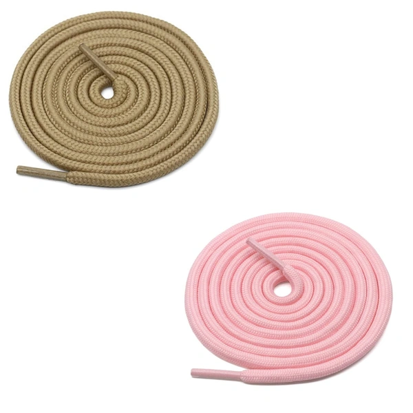 GRAH SANGRAH® 2 Pair (1 Pair Per Single Color) Unisex Shoes Laces For Sport, Running Casual Gym Shoelaces - 120 CM, Cream-Pink