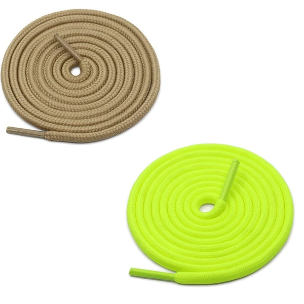 GRAH SANGRAH® 2 Pair (1 Pair Per Single Color) Unisex Shoes Laces For Sport, Running Casual Gym Shoelaces - 120 CM, Cream-Fluorescent