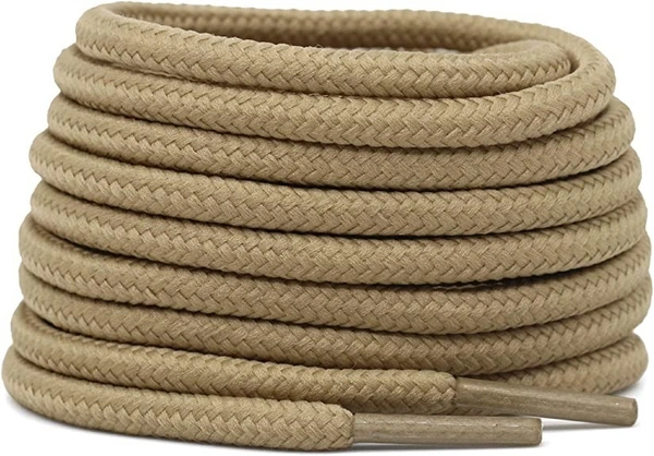 GRAH SANGRAH® (2 Pair) Shoelaces for Thick Round Climbing, Hiking, Boot, Running, Sport Shoes Laces - 120 CM, Cream