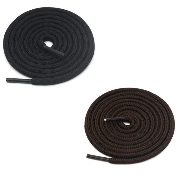 GRAH SANGRAH® 2 Pair (1 Pair Per Single Color) Unisex Shoes Laces For Sport, Running Casual Gym Shoelaces - 120 CM, Black _ Brown