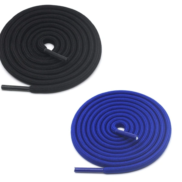 GRAH SANGRAH® 2 Pair (1 Pair Per Single Color) Unisex Shoes Laces For Sport, Running Casual Gym Shoelaces - 120 CM, Black-Blue