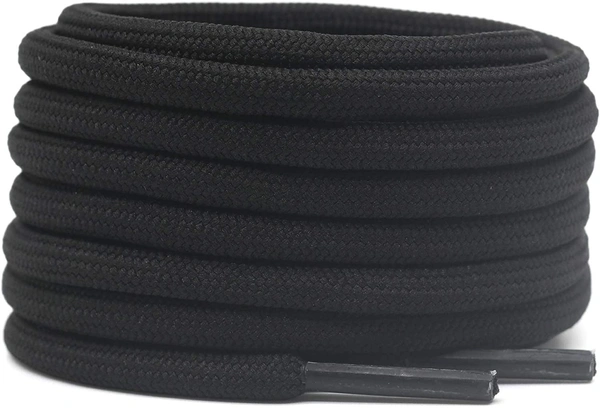 GRAH SANGRAH® (2 Pair) Shoelaces For Thick Round Climbing, Hiking, Boot, Running, Sport Shoes Laces - 120 CM, Black