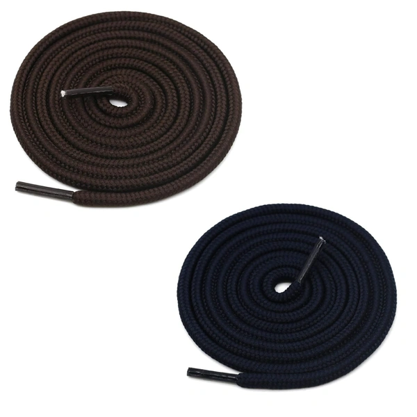 GRAH SANGRAH® 2 Pair (1 Pair Per Single Color) Unisex Shoes Laces For Sport, Running Casual Gym Shoelaces - 120 CM, Dark Brown_ Navy