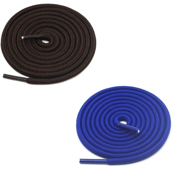 GRAH SANGRAH® 2 Pair (1 Pair Per Single Color) Unisex Shoes Laces For Sport, Running Casual Gym Shoelaces - 120 CM, Blue_ Dark Brown