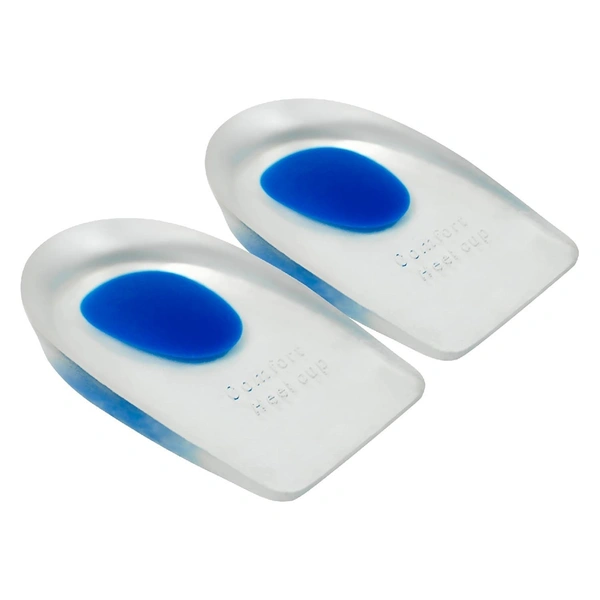 GRAH SANGRAH® Gel Heel Protector Insole Cups for Swelling, Pain Relief, Foot Care Support Cushion for Men and Women or Stylish Plastic Shoe Horns (Multi, Heel Cup- 1 Pair) - Free Size