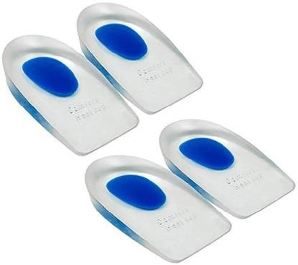 GRAH SANGRAH® Gel Heel Protector Insole Cups For Swelling, Pain Relief, Foot Care Support Cushion For Men And Women Or Stylish Plastic Shoe Horns (Multi, Heel Cup- 2 Pair) - Free Size