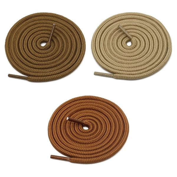 GRAH SANGRAH® 3 Pair (1 Pair Per Single Color) Unisex Shoes Laces For Sport, Running Casual Gym Shoelaces - 120 CM, Cream-L.Brown-Tan