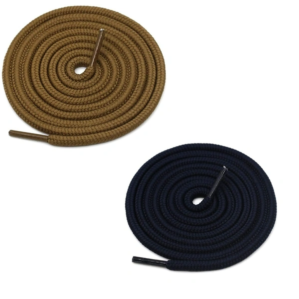 GRAH SANGRAH® 2 Pair (1 Pair Per Single Color) Unisex Shoes Laces For Sport, Running Casual Gym Shoelaces - 120 CM, Light Brown - Navy