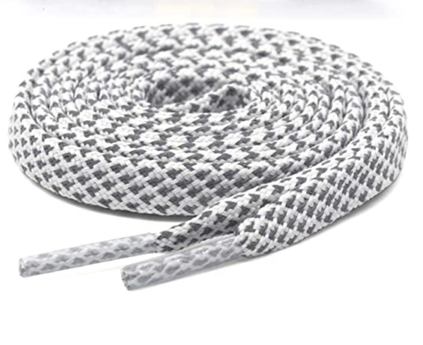 GRAH SANGRAH® (2 Pair) Reflective Flat Shoelaces For Sport, Running Casual Shoes - 120 CM, White