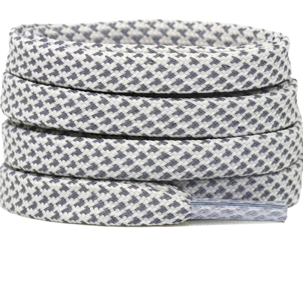 GRAH SANGRAH® (2 Pair) Reflective Flat Shoelaces For Sport, Running Casual Shoes - 120 CM, White