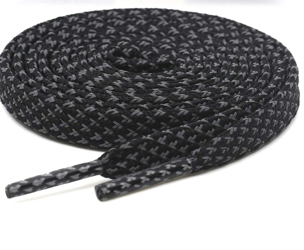 GRAH SANGRAH® (2 Pair) Reflective Flat Shoelaces For Sport, Running Casual Shoes - 120 CM, Black