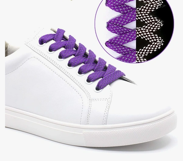GRAH SANGRAH® (2 Pair) Reflective Flat Shoelaces For Sport, Running Casual Shoes - 120 CM, Purple