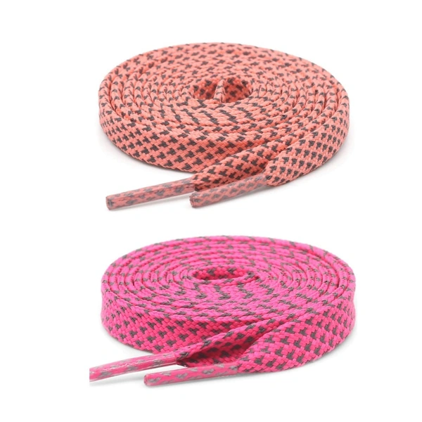GRAH SANGRAH® (2 Pair (1 Pair Per Single Color) Reflective Unisex Shoelaces For Sport, Running Casual Shoes - 120 CM, Hot Pink-Gaajri