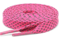 GRAH SANGRAH® (2 Pair (1 Pair Per Single Color) Reflective Unisex Shoelaces For Sport, Running Casual Shoes - 120 CM, Black-Hot Pink
