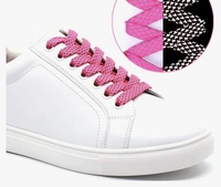 GRAH SANGRAH® (2 Pair) Reflective Flat Shoelaces For Sport, Running Casual Shoes - 120 CM, Hot Pink